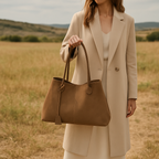 Rosavalo Suede Bag in Soft Vegan Suede | Minimalist Elegance & Large Capacity