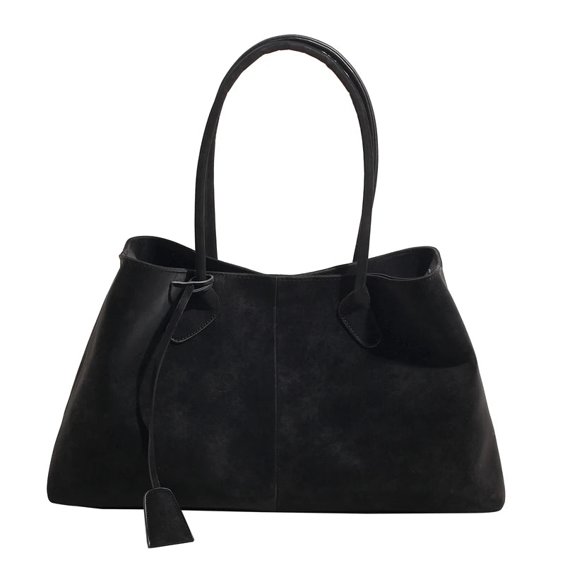 Rosavalo Suede Bag in Soft Vegan Suede | Minimalist Elegance & Large Capacity
