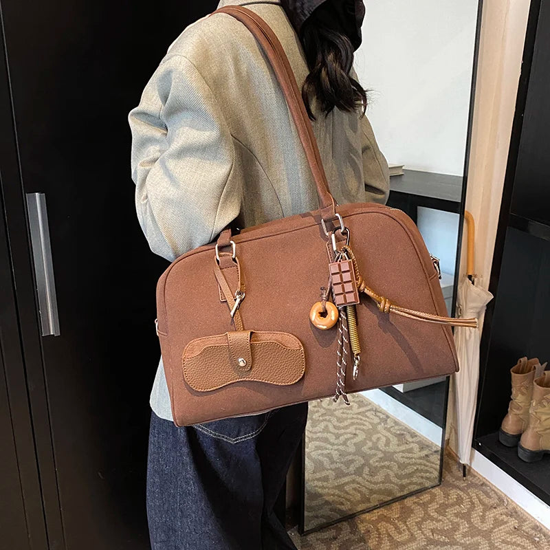 Rosavalo Élora Suede Bag | Natural Elegance & Timeless Allure